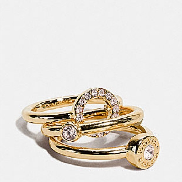 Coach Open Circle Halo Ring Set - Picture 1 of 3
